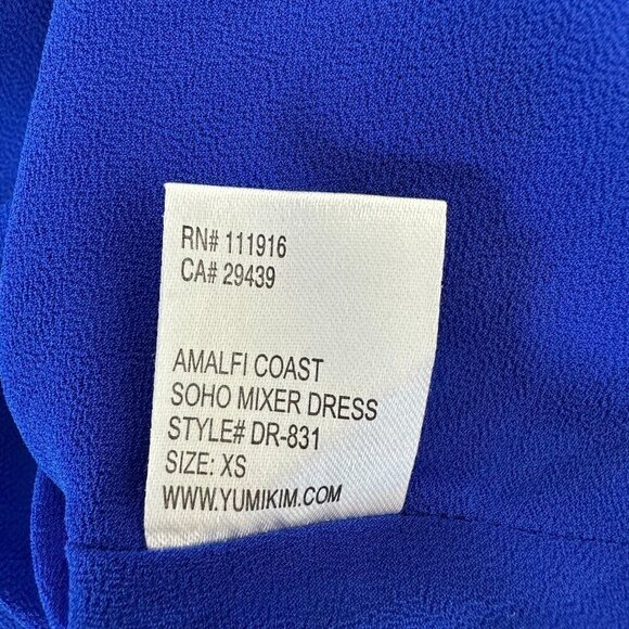 Yumi Kim Amalfi Coast Soho Mixer Silk Mini Wrap Dress Size XS Blue Floral Boho - Picture 10 of 10